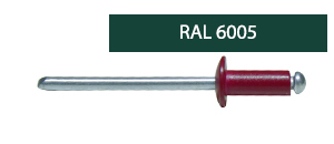 Заклепки комбинированные 4,0х10 RAL 6005 темно-зеленые (1 000 шт) DIN 7337