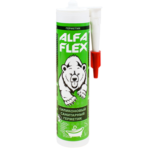 Герметик силиконовый санитарный «ALFA Flex» прозрачный, 280 мл