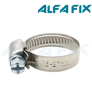 Хомут червячный нерж. 16-27/09W2 (10 шт) Alfa Fix