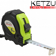 Рулетка  5м х19 мм белое полотно автостоп двухкомпонентный корпус KETZU