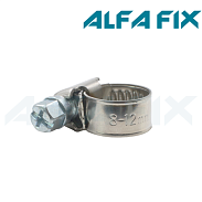 Хомут червячный нерж. 08-12/09W2 (10 шт) Alfa Fix
