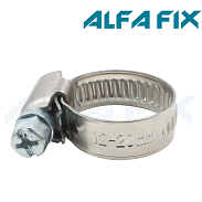 Хомут червячный нерж. 12-20/09W2 (10 шт) Alfa Fix