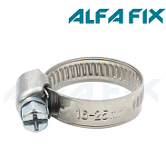 Хомут червячный нерж. 16-25/09W2 (10 шт) Alfa Fix