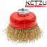 Кордщетка для УШМ чашечная  65 мм мягкая латунированная KETZU Standart