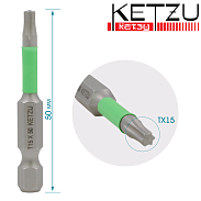Бита Tx15-50 мм сталь S2 магнитная torsion KETZU (конт. 10 шт)